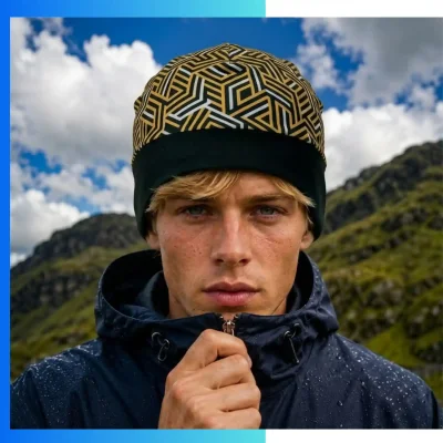Alternative view of Custom Sublimation Skull Cap – Full Color Stretch Performance Beanie with180GSM Polyester Spandex