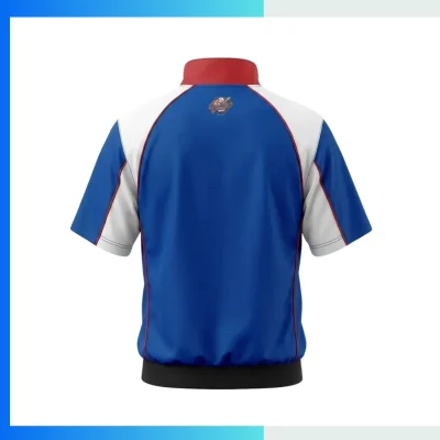 Alternative view of Custom Oxford Fabric Quarter Zip Windbreaker Jacket – Short Sleeve Baseball Team Jacket with Embroidery Logo