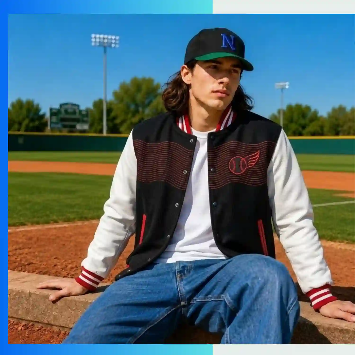 Premium Full Button Baseball Jacket with Inner Zipper – PU Leather Custom Team Outerwear - Image 3