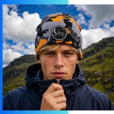Alternative view of Unisex Camouflage Jacquard Knitted Beanie – Custom Embroidery & Patch Logo Tactical Winter Hat
