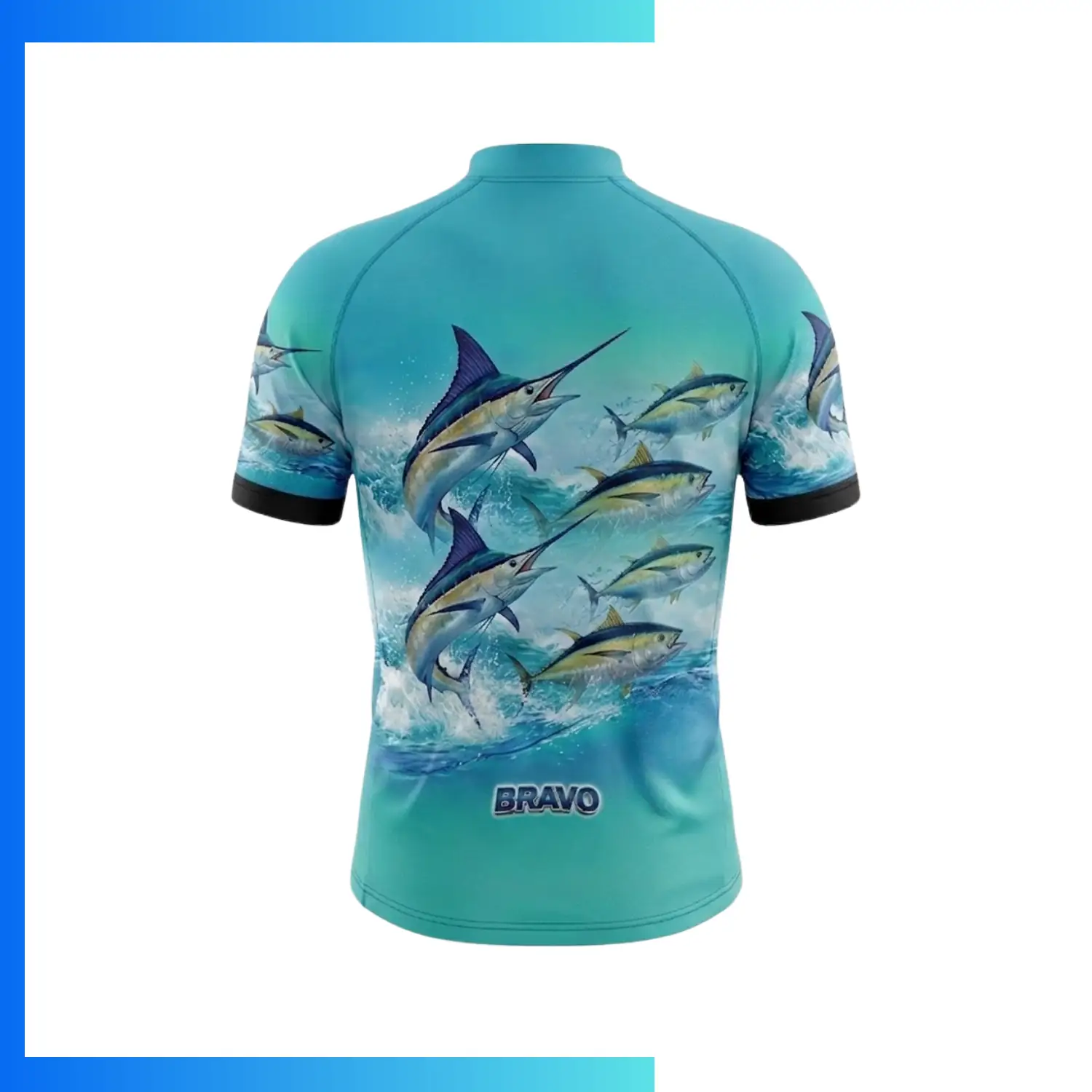 Sublimated Short Sleeves Quarter Zip Fishing Jersey | Performance Angler Shirt - Image 2