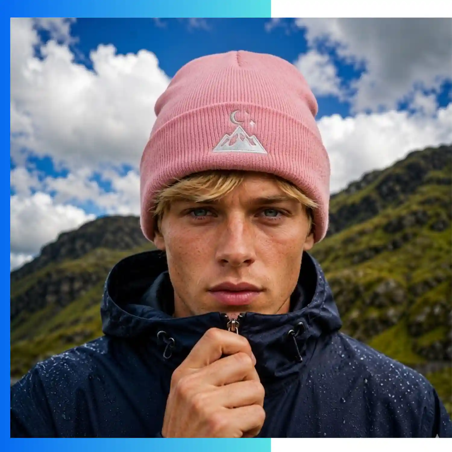 Custom Jacquard Striped Cuffed Knitted Beanie – 6-Color Yarn Knit Winter Hat for Teams & Brands - Image 2