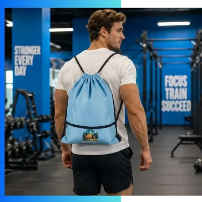 Alternative view of custom-15x18-premium-football-fabric-drawstring-bag-screen-print-sports-gear