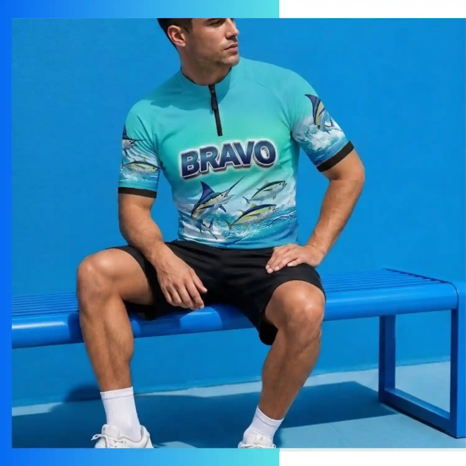 Sublimated Short Sleeves Quarter Zip Fishing Jersey | Performance Angler Shirt - Image 3