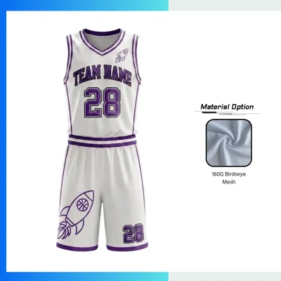 Custom V-Neck Basketball Uniform Kits with 160G Birdseye Mesh The Breathable Performance Choice for Modern Teams
