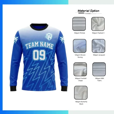 Custom Long Sleeve Soccer Jersey – Full Sublimation with Multiple Fabric Options