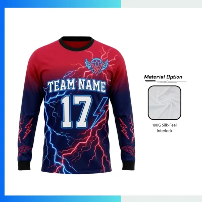 Custom Long Sleeve Soccer Jersey – Full Sublimation with 180gsm Milk Silk