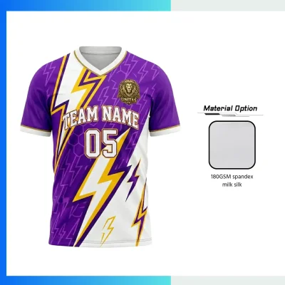 Custom Sublimation Short Sleeve Soccer Jersey with 75D Milk Silk Spandex Team Jersey