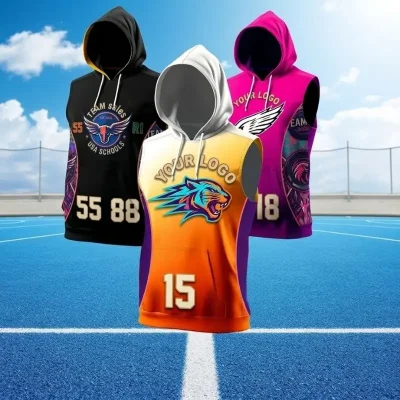 Sleeveless Hooded Tops